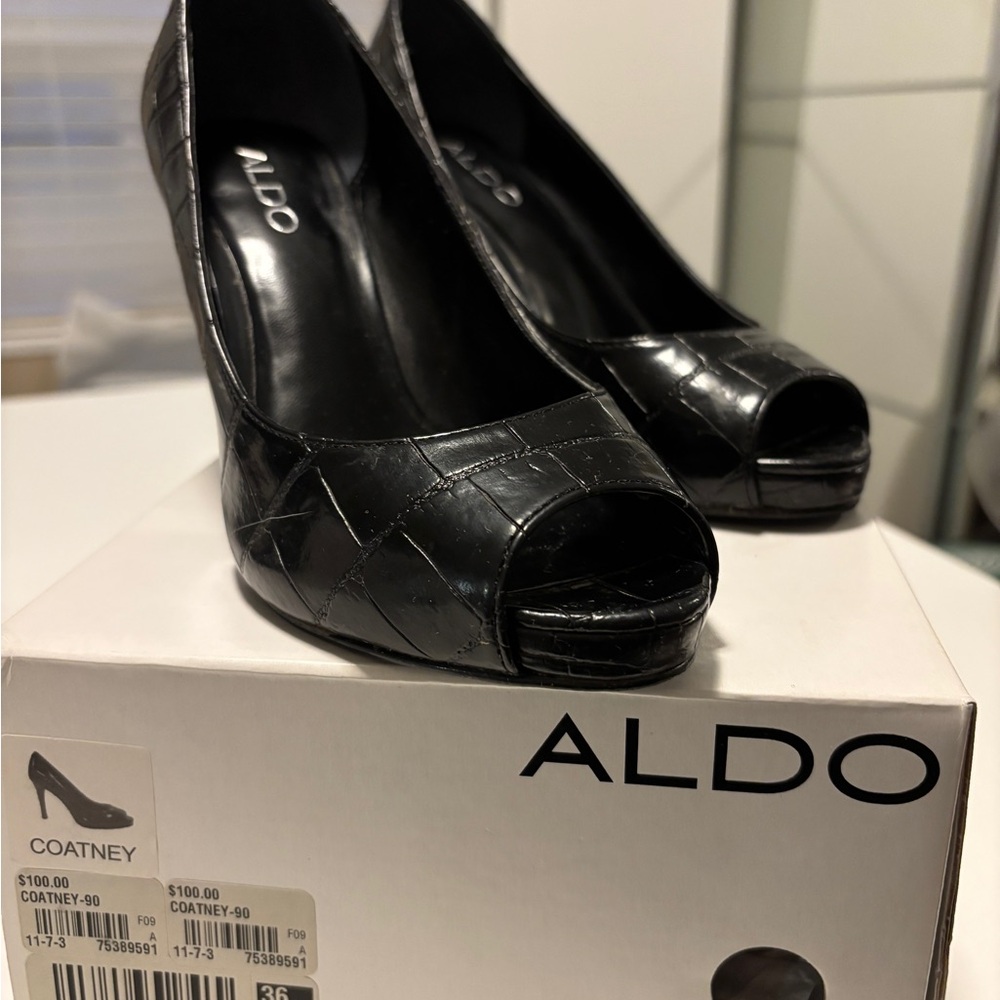ALDO Black Peep Toe Heels